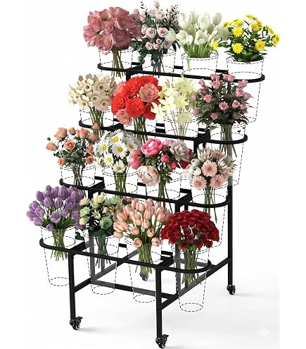 99  大きめ　花台 Amazon.com: Zhongma 4 Tier Metal Flower Display Stand Frame(This
